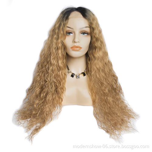Wholesale curly / body wave / straight / water wave heat resistant high quality lace front synthetic hair wigs for black women